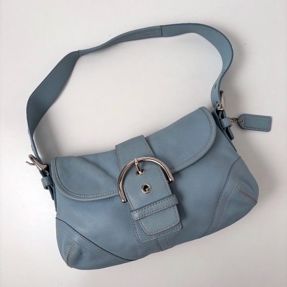 Vintage Coach Soho Shoulder Bag – Style 9248 – Sky Blue Leather - Picture 1 of 12